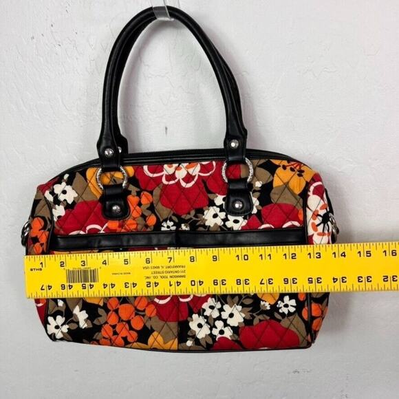 Vera Bradley Mini Loft Duffel Bittersweet Quilted Zip Pockets Floral Lined - Picture 10 of 16